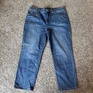 Chico's So Slimming Girlfriend Slim Leg Crop Jeans Blue Denim Size 1.5 US 10/12